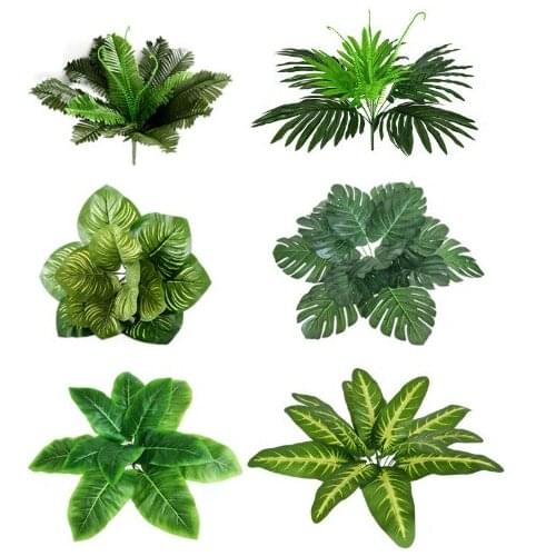 Artificial Green Leaves Flower Arrangement Green Fake Plants Wedding Home Garden Decoration Plants Wall Accessories