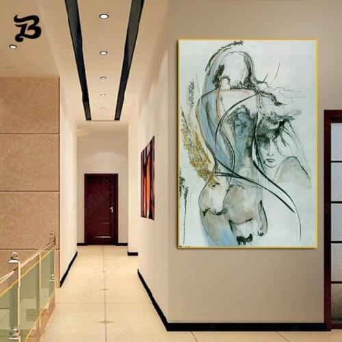Canvas Painting Wall Art Nude Woman Sexy Art Abstract Canvas Poster Print Decorative Wall Pictures for Bedroom Home Decoration