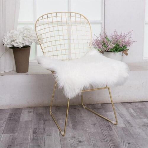 5 Color Cilected Pure White Square Carpets For Living Room Winter Soft Plush Faux Fur Square Chair Cover Seat Pad Bedroom Decor