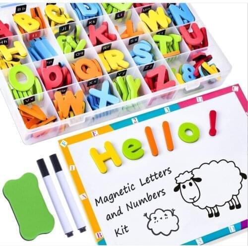 Magnetic Letters Drawing Board Uppercase Lowercase Foam Alphabet ABC Magnets for Fridge Refrigerator Educational Learning Toys