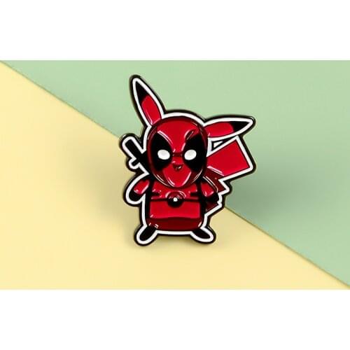 Cartoon Detective Deadpool Shirt Brooch Enamel Pins Metal Broches for Men Women Badge Pines Metalicos Brosche Accessories