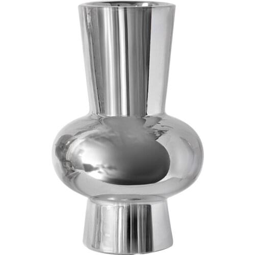 Nordic Style Electroplated Ceramic Vase Elegant Bright Silver Home Decoration Soft Furnishings Flower Arrangement
