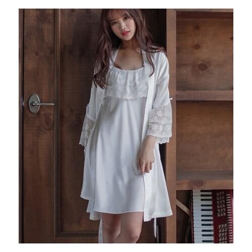 Yomrzl A800 New arrival spring and autumn womens robe set 2 piece home style sleep wear simple sleep clothes