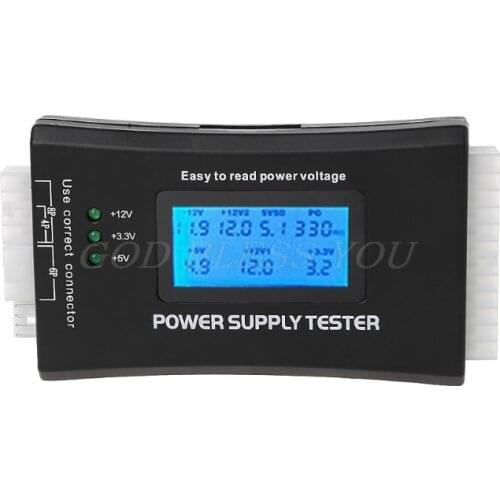 New LCD PC Computer 20/24 Pin 4 PSU ATX BTX ITX SATA HDD Power Supply Tester Drop Shipping