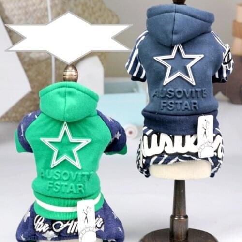 Pet Dog Hoodie Four legs Jackets Wear in Autumn Winter Soft Cotton Fleece Coats with back pressing print jacket