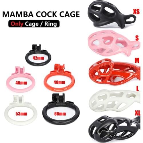Separate Mamba Cock Cage Accessories Only Cage or Base Ring Penis Sleeve Plastic Chastity Device Toys