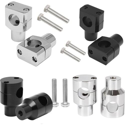 Pair Universal 22mm 25mm Aluminium Handlebar Riser Clamp Black Motorcycle Handle Bar Heightening Mount For Harley Dyna Sportster