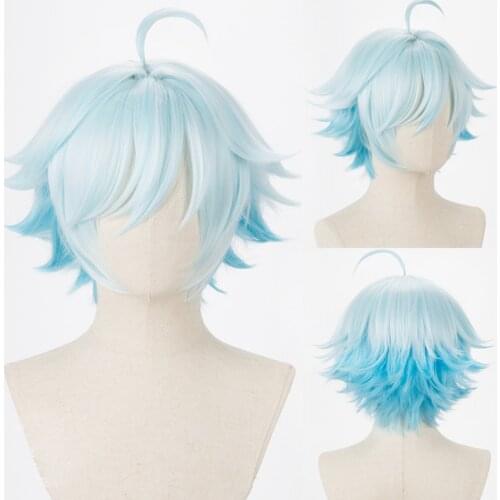 Game Genshin Impact Cosplay Halloween Chongyun Cosplay Wig Chong Yun Heat Resistant Synthetic Hair Wigs + Wig Cap