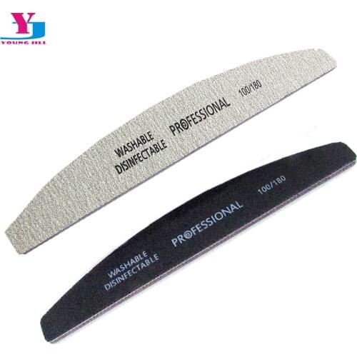 100/180 Nail Files Sandpaper Professional UV Gel Polisher Nail Files Washable Double-Side Emery Board Manicure Tool for Nail Art