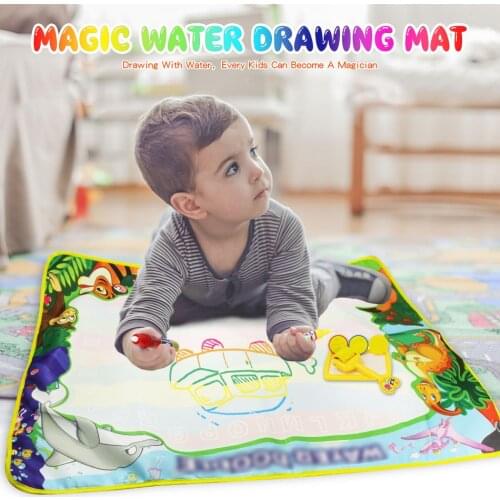 85*65cm Rainbow Magic Water Drawing Mat with 3 Pens & Stamp Set Animal theme Painting Board Doodle Mat Educational toys Present