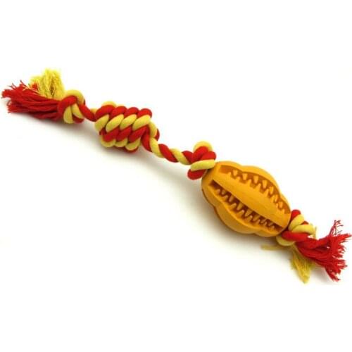 Pet Dog Rope Toys - High Quality Rubber Rugby Football and Cotton Rope for Bite Teddy Puppies Molar Clean Teeth juguetes perro