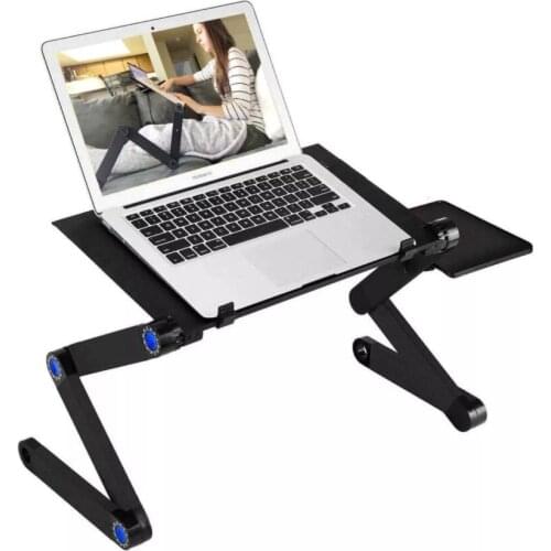 Laptop Table/Computer Desk with Cooling for Laptop and Tablet, Folding Laptop Stand with Fans and Height Adjustment 46x26x47 cm