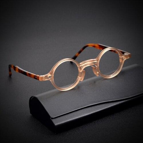 Vintage Small Box Acetate Eyeglasses Frame Men Round Luxury Brand Prescription Myopia Optical Glasses Frame 2020 Retro Eyewear