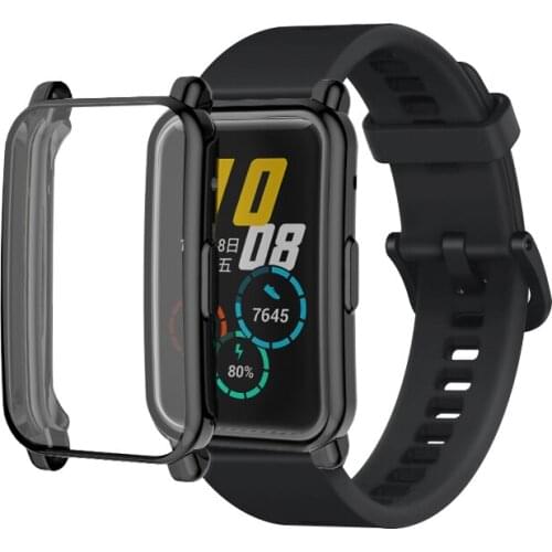 Plating TPU Silicone Glass Screen Protector Case Shell Edge Frame For Huawei Honor Watch ES Full Watch Case Accessories