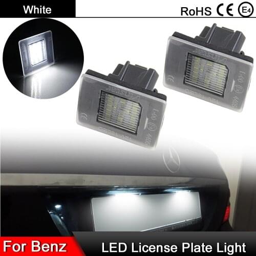 1 Pair For Benz W176 W156 R172 X166 W166 W447 High Brightness White LED License Plate Light Number Plate Lamp