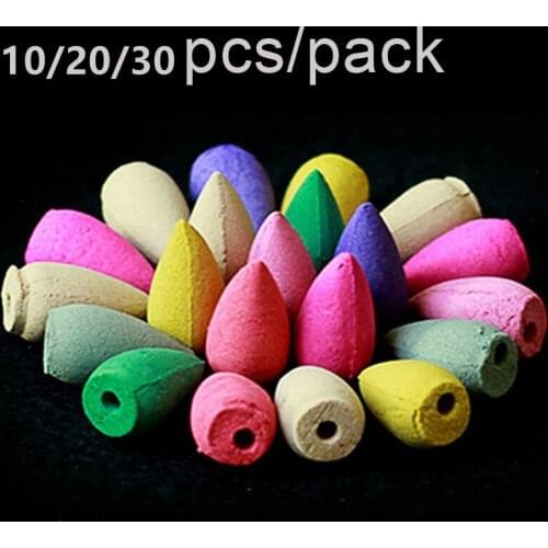 10/20/30PC Natural Reflux Tower Incense Indian Incense Smoke Incense Cones Reflux Tower Backflow Sandalwood Bullet Air Freshener