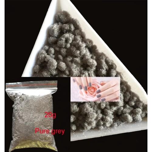 20g/bag 3D Candy Manicure Velvet Powder Pure grey Nail Decoration Fuzzy Flocking Nylon Powder For Nail Glitter Art Tips 2421