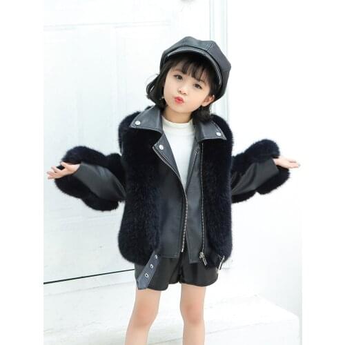 2020 NEW !! Girl winter jacket / Fox fur jacket in mommy and me style / Family matching coat for winter