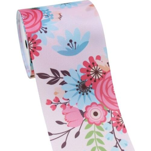 25/38/75mm Heat transfer Colorful Butterfly, flower, peacock, etc printed grosgrain for Spring,25yards/lot