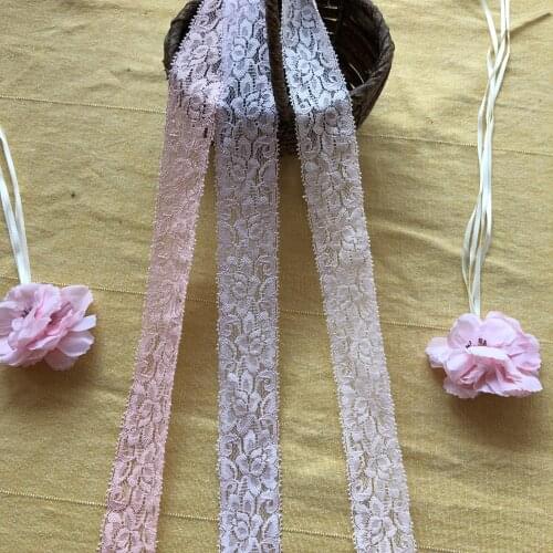 3.5cm S1300 Soft Elastic Lace Trim Ribbon DIY Apparel Sewing Fabric DIY Garment Accessories Hollow Out Flower Embroidered Lace