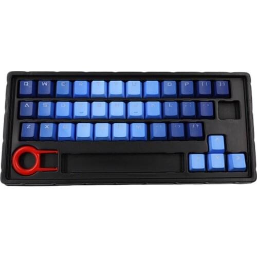 37-Key Non-slip Color Gradient PBT Keycaps Mechanical Keyboard English Replacement Button Set for PC Computer Gamer Keyboard