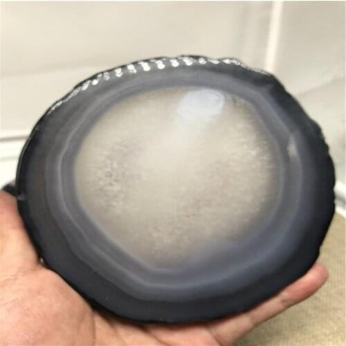 450-500gNatural Banded Agate Slices Crystal Geode Display Excellent Pattern