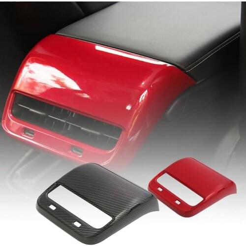 Car Rear AC Air Vent Outlet Trim Cover For Tesla Model 3 2017-2020 ABS Decorative Frame Car Interior Accessories Air Vent Cover