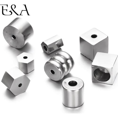 4pcs 316L Stainless Steel Small Hole Beads Metal Slider Charm Spacer Beads For Jewelry Making Beaded Bracelet DIY Accessories