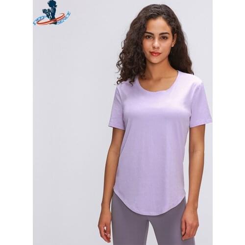 DEEPSENCE Women Running Sports Loose Solid Breathable T-Shirt Gym Workout Soft Yoga Clothing Female Fitness Stretch Long Tops
