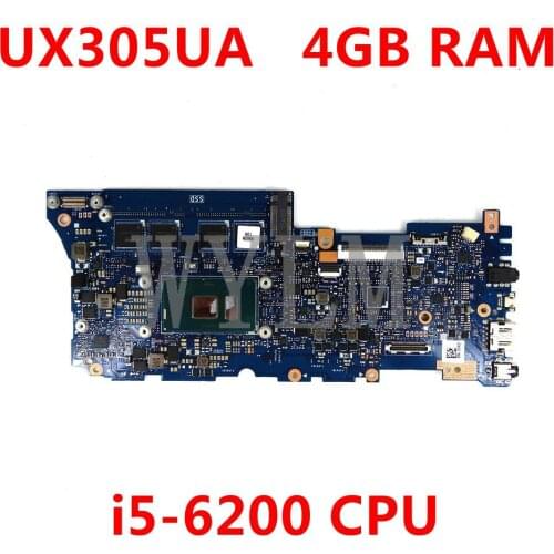 UX305UA With i5-6200 CPU 4GB RAM mainboard For ASUS UX305U UX305UA laptop motherboard 90NB0AB0-R00011 Tested Free shipping