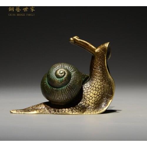 Copper copper art family pet snail tea ornaments copper iron pot lid Kung Fu tea accessories