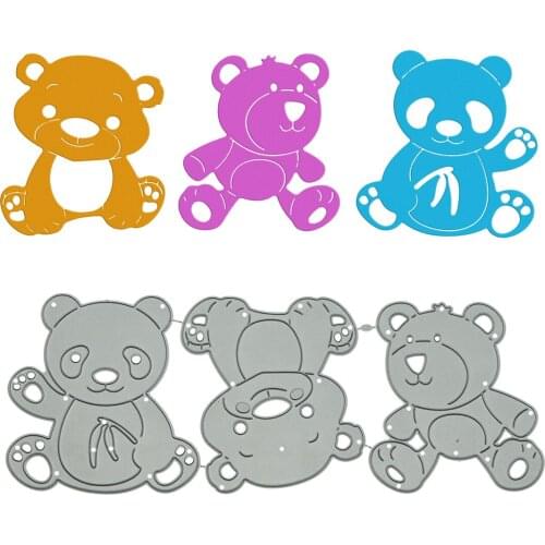 Large Size Cartoon Bear Panda Metal Cutting Dies Scrapbooking Mould Paper Craft Cutter Photo Album Clipart Decorating