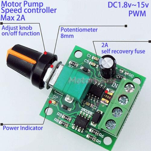 PWM DC 3V 5V 6V 12V 2A Mini Motor Pump Low Voltage Speed Controller Regulator Switch 0-100% speed control switch