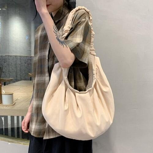 Nylon High Capacity Half Moon Crossbody Bags For Women Summer Light Shoulder Bag Female Simple Crossbody Handbags