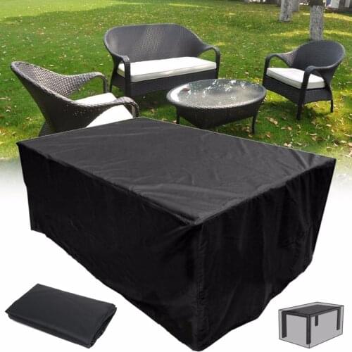 New Black Outdoor Garden Patio Furniture Covers Shelter Sun Protection Cover Canopy Dustproof Cloth Table Protect Bag Textiles