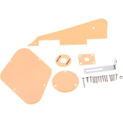 1 Set Plastic Beige Pickguard Cavity Cover Selector Plate Switch Cover Bracket for LP Electric Guitar Parts