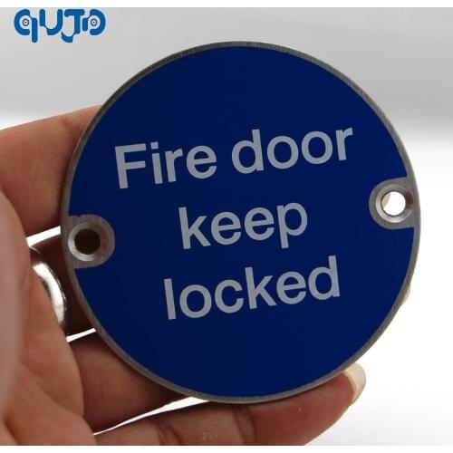 3 Inch dia Stainless Steel Fire door keep locked door sign plates silk-screen fire door Hardware
