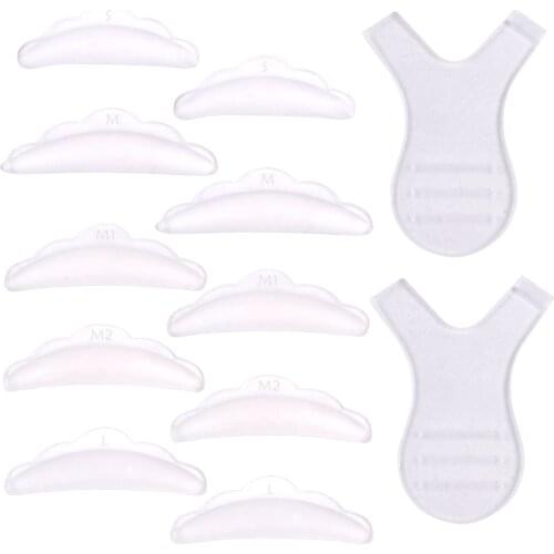 5Pairs Eyelashes Perming Rods Soft Silicone Lash Lifting Pad and 10 Pcs Y Shape Comb Eyelash Brush Makeup Mascara Tools