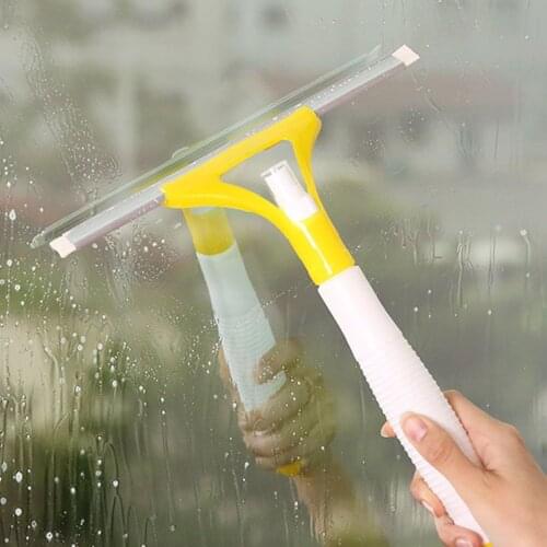 Random Color Spray Window Glass Brush Wiper Cleaner Washing Scraper Home Bathroom Car Window Cleaning Tool