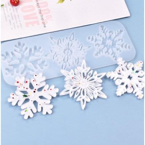 Silicone Mold Pendant Snowflake Christmas Ornaments Jewelry Making DIY Tool UV Epoxy Resin Casting mould Decorative Craft