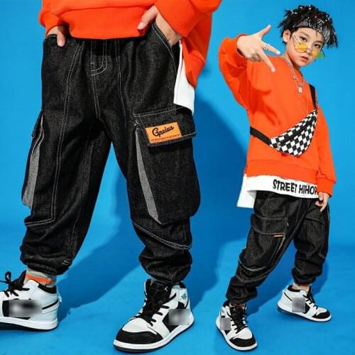 Rave Outfit Hip Hop Dance Pants Boys Black Dancer Outfit Stage Costume Street Dancewear Casual Pants Fashion Wears JL2710