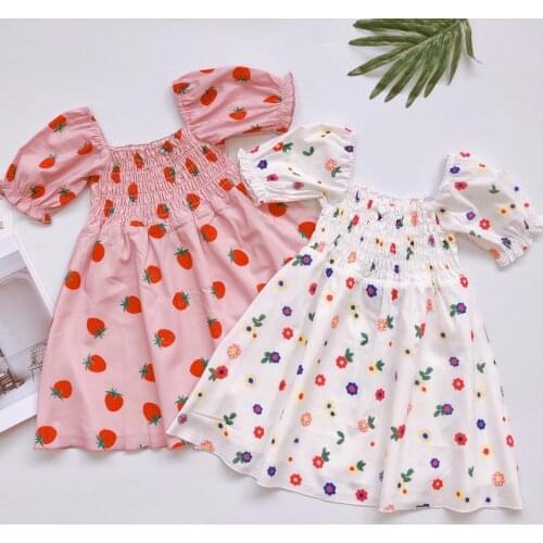 Spring and Summer Childrens Clothing New Girls Sweet Retro Summer Dress