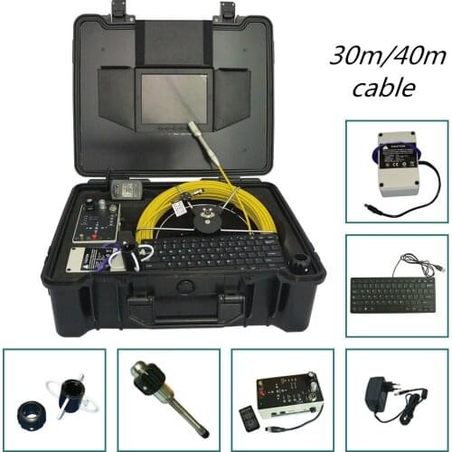 Pipeline Drain Sewer Pipe Inspection Video Camera with 90mm waterproof Self-Levelling camera 8" LCD 30M cable DVR control box