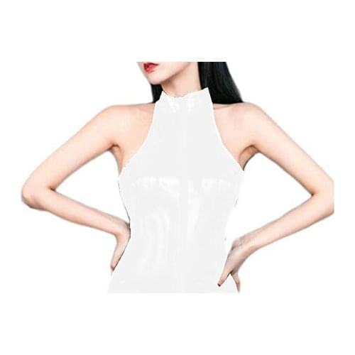 12 Colors Sleeveless Shiny Zipper Open Crotch Jumpsuit Women Cosplay Costume Sexy Bandage Catsuit Wet Look Clubwear