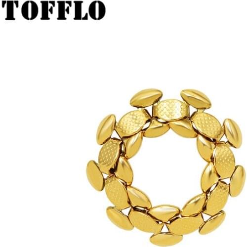 TOFFLO Stainless Steel Jewelry Ins Special Shaped Splicing Ring Tail Ring Female Hip Hop Ring BSA190
