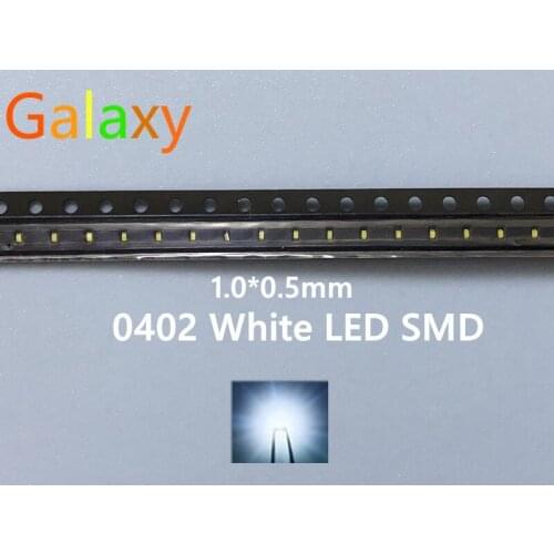 0402 LED light-emitting diode smd 0402 white 0402 SMD LED 1.0*0.5*0.4MM 1005 super bright 6000-8000K 3000PCS