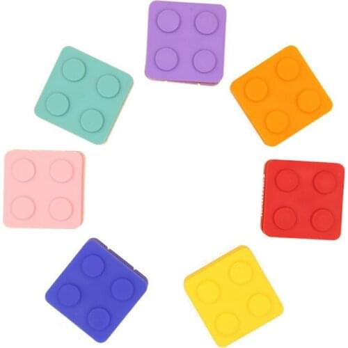 1PC Silicone Headphone Winder Storage Boxes Portable Square Building Blocks Data Cable Organizer Winder Earphone Cable Winder