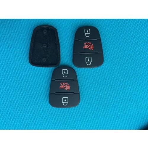 10Pcs/Lot Of New Replacement Rubber Button Pad For Hyundai Hold Red Remote Key Shell For Kia Case Flip Car Accessories Auto Part