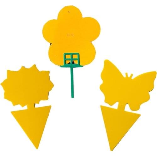 20PCS Yellow Butterfly Shaped Insect Pest Control Garden Strong Glue Plant Sticky Traps Aphids Dual Sided Fruit Fly Fungus Gnats