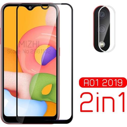 2in1 protective glass for samsung a01 camera protector on for samsung galaxy a 01 11 a11 01a a015f a015g tremp glasses film 5.7"